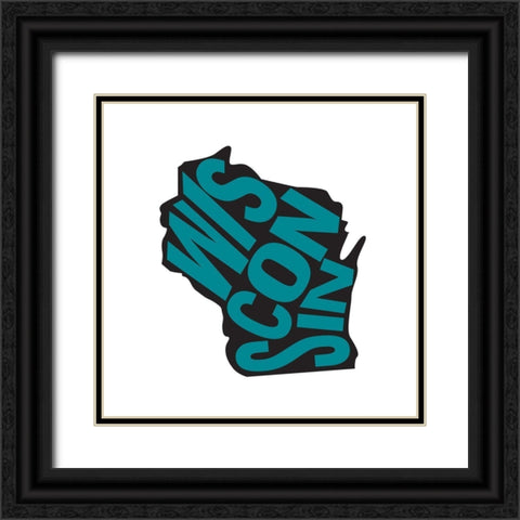 Wisconsin Black Ornate Wood Framed Art Print with Double Matting by Art Licensing Studio