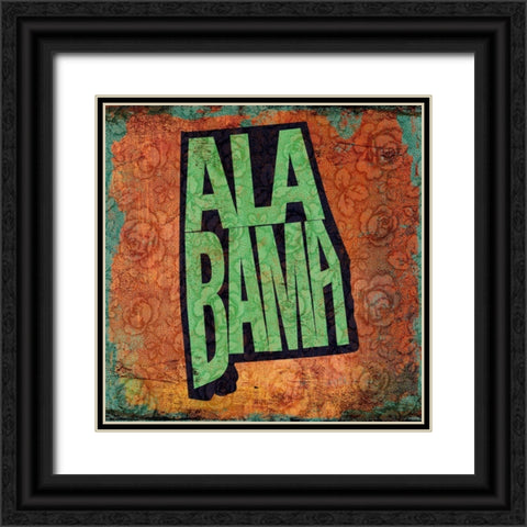 Alabama Black Ornate Wood Framed Art Print with Double Matting by Art Licensing Studio