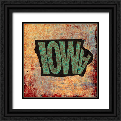 Iowa Black Ornate Wood Framed Art Print with Double Matting by Art Licensing Studio