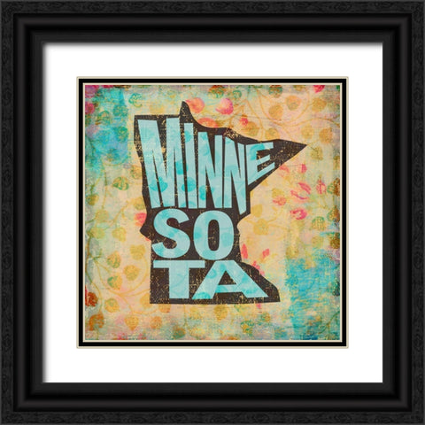 Minnesota Black Ornate Wood Framed Art Print with Double Matting by Art Licensing Studio