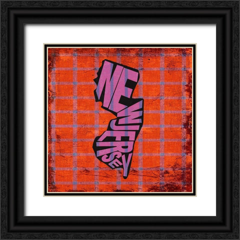 New Jersey Black Ornate Wood Framed Art Print with Double Matting by Art Licensing Studio