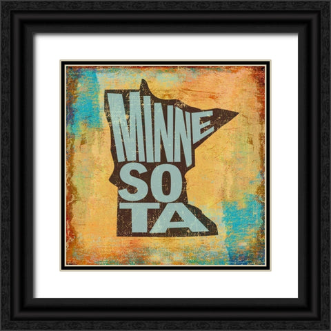 Minnesota Black Ornate Wood Framed Art Print with Double Matting by Art Licensing Studio