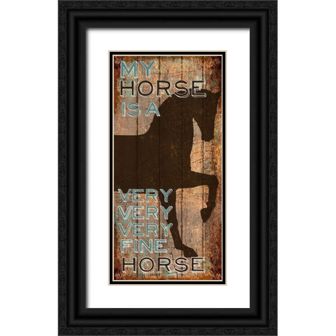 Fine Horse Black Ornate Wood Framed Art Print with Double Matting by Art Licensing Studio