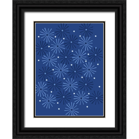Cool Blue 1 Black Ornate Wood Framed Art Print with Double Matting by Art Licensing Studio