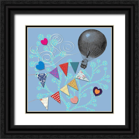 Fly Away Balloon Black Ornate Wood Framed Art Print with Double Matting by Art Licensing Studio