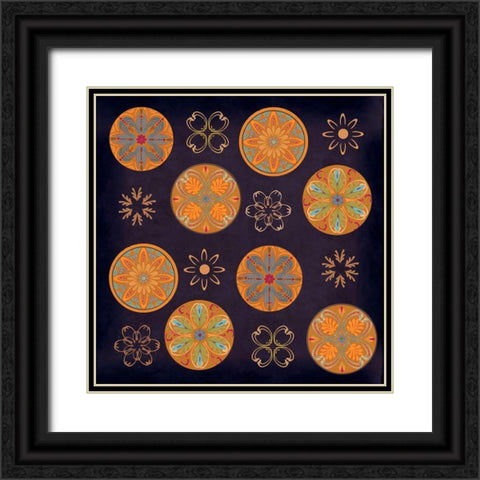 terra golden pattern Black Ornate Wood Framed Art Print with Double Matting by Art Licensing Studio