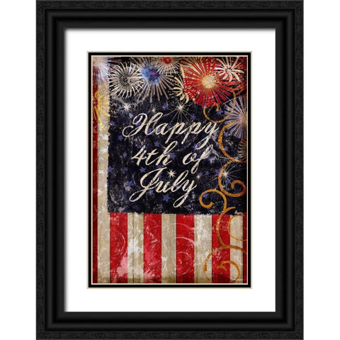 Fourth of July Glory Black Ornate Wood Framed Art Print with Double Matting by Art Licensing Studio