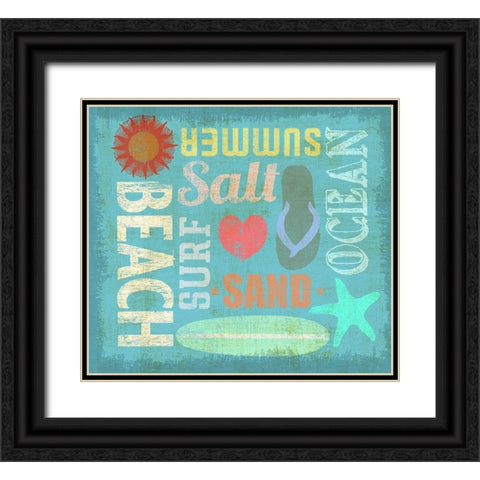 Day at the Beach Black Ornate Wood Framed Art Print with Double Matting by Art Licensing Studio