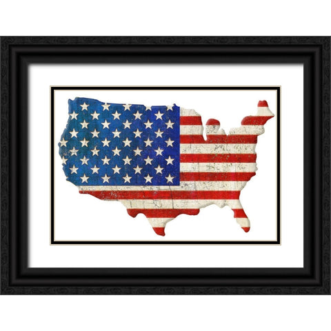 American Cut Out Black Ornate Wood Framed Art Print with Double Matting by Art Licensing Studio