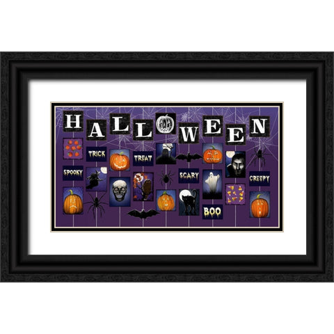 Halloween on Strings Black Ornate Wood Framed Art Print with Double Matting by Art Licensing Studio
