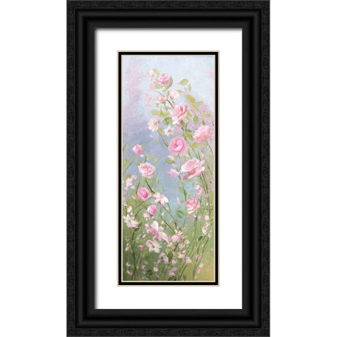 Morning Mist Roses Black Ornate Wood Framed Art Print with Double Matting by Art Licensing Studio