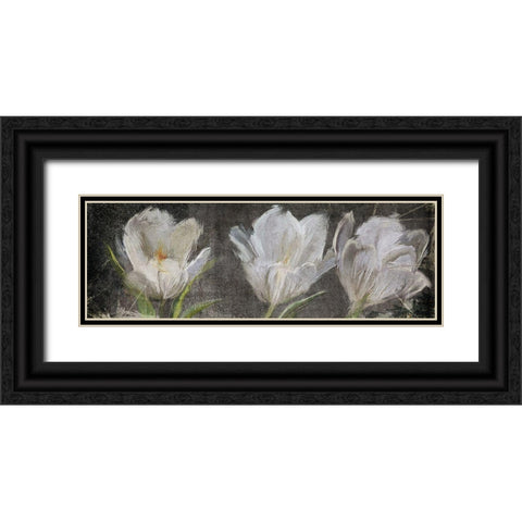 Tulip Triolet Black Ornate Wood Framed Art Print with Double Matting by Art Licensing Studio