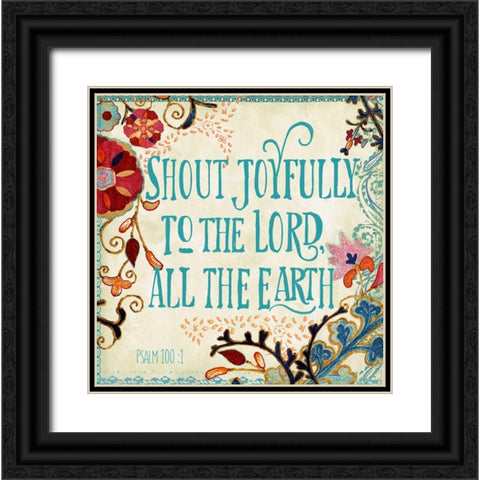 Delecor Psalm II Black Ornate Wood Framed Art Print with Double Matting by Art Licensing Studio