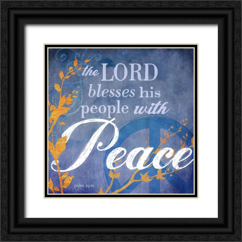 Psalm Peace Black Ornate Wood Framed Art Print with Double Matting by Art Licensing Studio