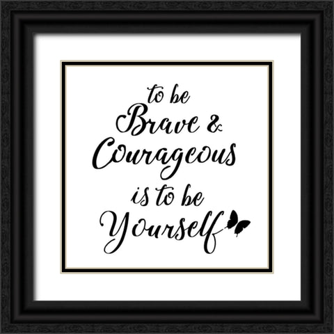 Be Yourself Stencil Quote Black Ornate Wood Framed Art Print with Double Matting by Art Licensing Studio
