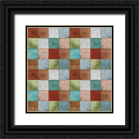 North Woods Color Blocks Black Ornate Wood Framed Art Print with Double Matting by Art Licensing Studio