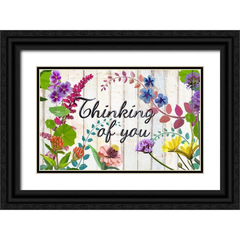 Garden Thinking of you Black Ornate Wood Framed Art Print with Double Matting by Art Licensing Studio