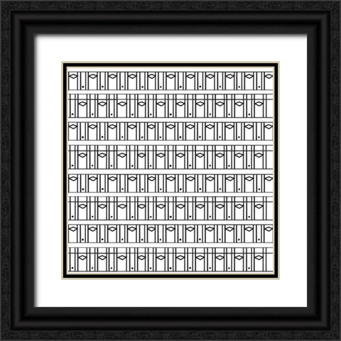 Aerial Column Stack Black Ornate Wood Framed Art Print with Double Matting by Art Licensing Studio