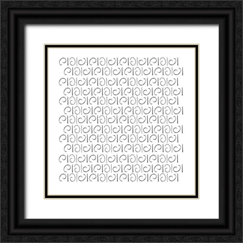 Aerial Scroll Black Ornate Wood Framed Art Print with Double Matting by Art Licensing Studio