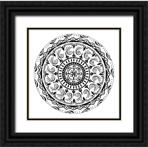 Aerial Swirl Circle Black Ornate Wood Framed Art Print with Double Matting by Art Licensing Studio