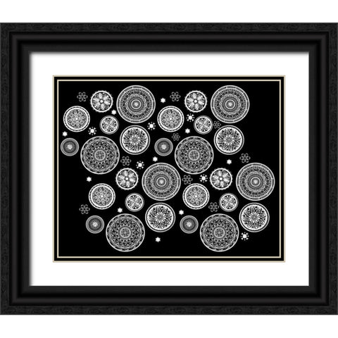 Mandala Dance  Black Ornate Wood Framed Art Print with Double Matting by Art Licensing Studio