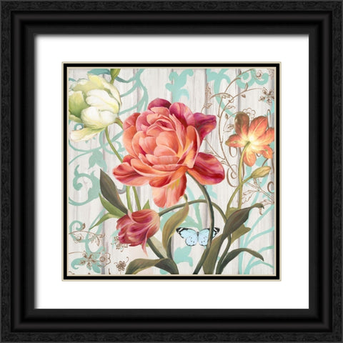 Rose Refresh Black Ornate Wood Framed Art Print with Double Matting by Art Licensing Studio