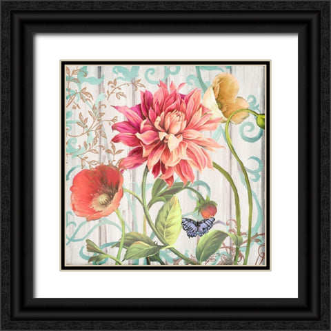 Dahlia Refresh Black Ornate Wood Framed Art Print with Double Matting by Art Licensing Studio
