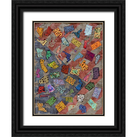 State Toss Black Ornate Wood Framed Art Print with Double Matting by Art Licensing Studio