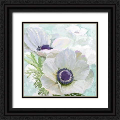 Anenome White Black Ornate Wood Framed Art Print with Double Matting by Art Licensing Studio