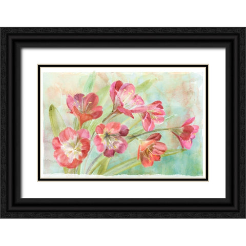 Bowing Clevia Black Ornate Wood Framed Art Print with Double Matting by Art Licensing Studio