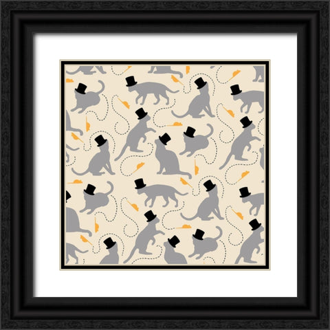 Sophisticated Kitties Black Ornate Wood Framed Art Print with Double Matting by Art Licensing Studio