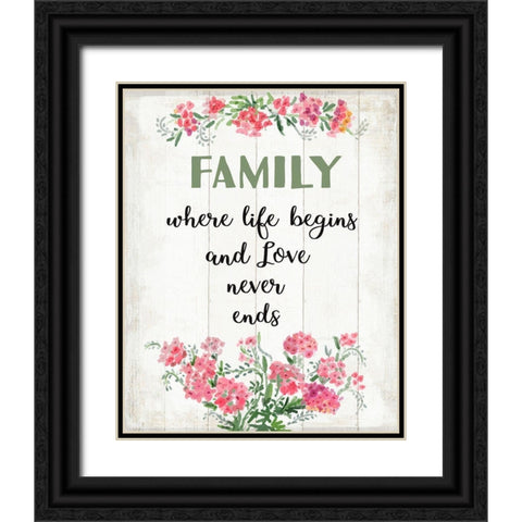 Family Love 2 Black Ornate Wood Framed Art Print with Double Matting by Art Licensing Studio