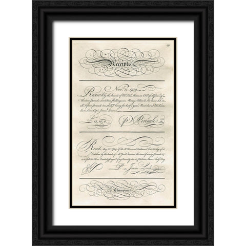 Receipts Black Ornate Wood Framed Art Print with Double Matting by Art Licensing Studio
