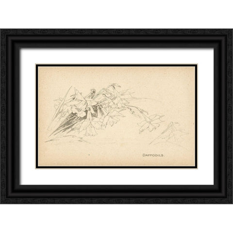 Daffodils Black Ornate Wood Framed Art Print with Double Matting by Art Licensing Studio