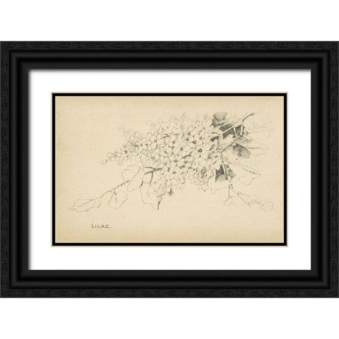 Lilac Black Ornate Wood Framed Art Print with Double Matting by Art Licensing Studio