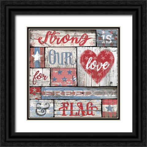 Our Patriotic Love Black Ornate Wood Framed Art Print with Double Matting by Art Licensing Studio