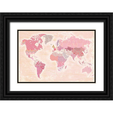 World of patterns Black Ornate Wood Framed Art Print with Double Matting by Art Licensing Studio