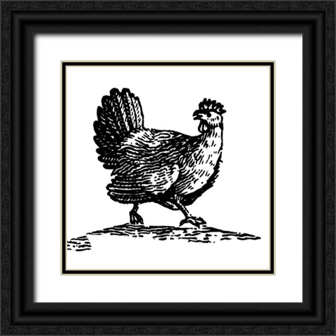 Chicken Astray Black Ornate Wood Framed Art Print with Double Matting by Art Licensing Studio