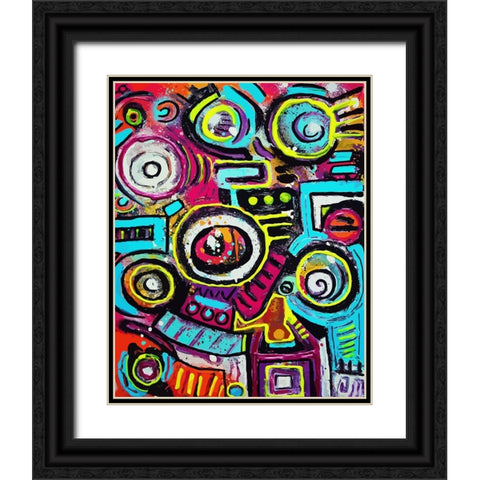 Boom Box Fiesta Black Ornate Wood Framed Art Print with Double Matting by Mcilwaine, Alloyius