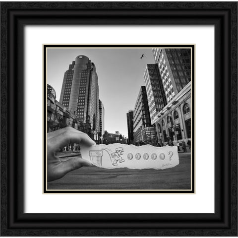 Pencil Vs Camera 24 - Capitalism Black Ornate Wood Framed Art Print with Double Matting by Heine, Ben