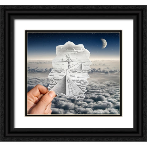 Pencil Vs Camera 52 - Sky Pyramids Black Ornate Wood Framed Art Print with Double Matting by Heine, Ben