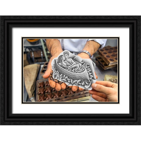 Pencil Vs Camera 80 - Chocolate Black Ornate Wood Framed Art Print with Double Matting by Heine, Ben