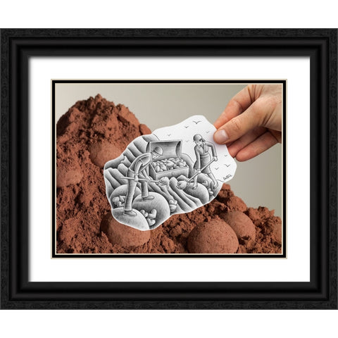 Pencil Vs Camera 83 - Love Workers Black Ornate Wood Framed Art Print with Double Matting by Heine, Ben