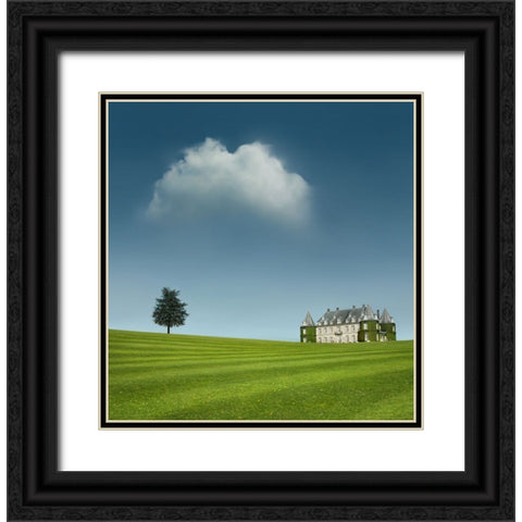 Chateau de la Hulpe Black Ornate Wood Framed Art Print with Double Matting by Heine, Ben