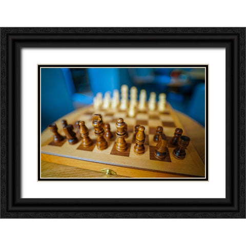 Chess Black Ornate Wood Framed Art Print with Double Matting by Heine, Ben