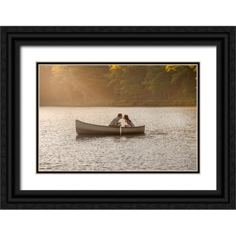 Golden kiss Black Ornate Wood Framed Art Print with Double Matting by Heine, Ben