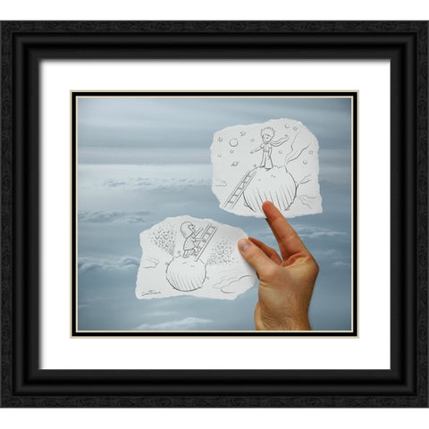 Pencil Vs Camera 23 Black Ornate Wood Framed Art Print with Double Matting by Heine, Ben