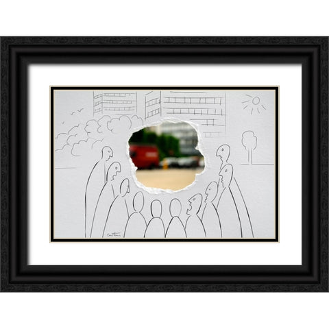 Pencil Vs Camera 28 Black Ornate Wood Framed Art Print with Double Matting by Heine, Ben