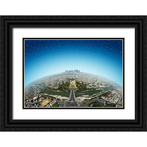 Planet Paris Black Ornate Wood Framed Art Print with Double Matting by Heine, Ben
