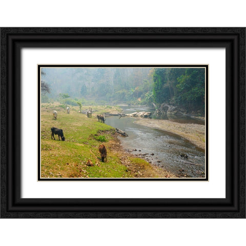 Thailand - 79 Black Ornate Wood Framed Art Print with Double Matting by Heine, Ben